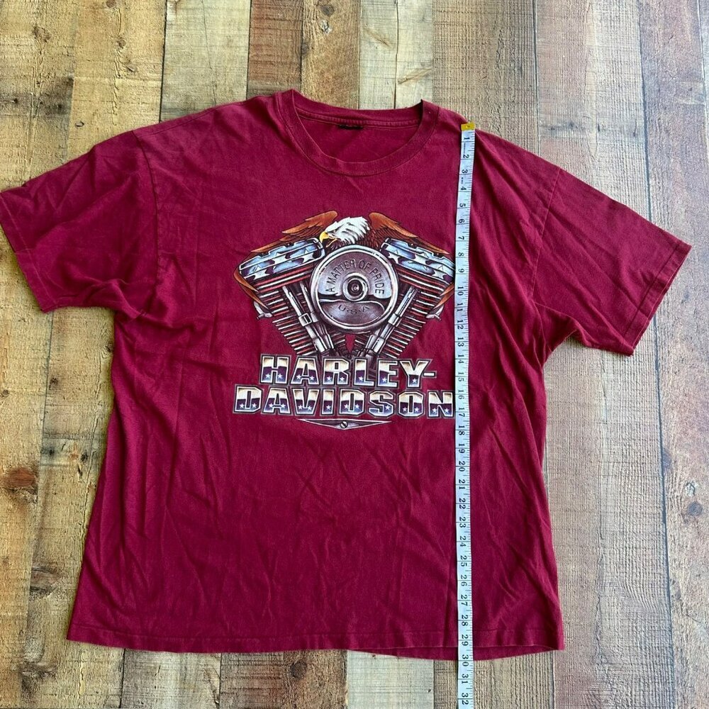 Vintage Harley Davidson TShirt Red Cotton Casper Gillette Wyoming Graphic Tee - Picture 3 of 8